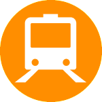 A train is on the tracks in front of an orange background - Miami elderly community