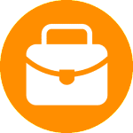 A white briefcase sitting in front of an orange background-Miami elderly community