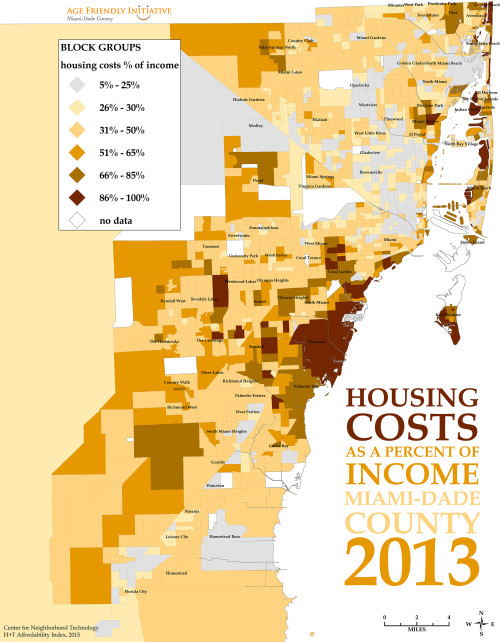 A map of housing costs in Miami elderly community