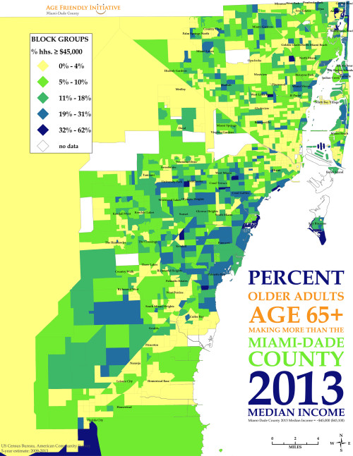 A map of older adults in Miami elderly community